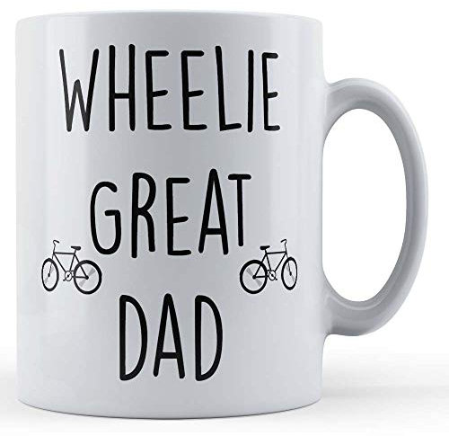 Funny Mug Wheelie Great Dad - Fathers Day, Cycling, Bike Dad Gift Mug, Ceramic, 11fl.oz.