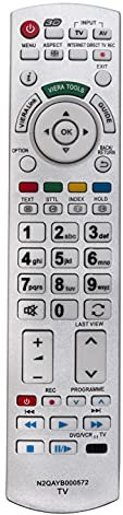 VINABTY N2QAYB000572 Replace Remote for Panasonic LCD Viera 3D TVs TX-P42GT30 TX-PR42UT30 TX-P50ST30B TX-L47ETN53 TX-L47ETS51 TX-LR32DT30 TX-LR37DT30 TX-P42GTN33 TX-P42GTS31 TX-L32DT30Y