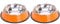 Angeer 2 Pack Stainless Steel Dog & Cat Bowls Non-Slip Pet Food and Water Dishes with Anti-Tip Design, Durable Easy-Clean Bowls for Puppy, Kitten, Pets (Orange)