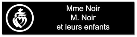 Plaque gravée pour nom et numéro boîte aux lettres Vendée autocollante 10x2,5cm personnalisée 1 à 3 lignes Noir