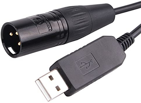 Cable adaptador USB a DMX 512 3PIN XLR Interface ordenador PC iluminación de escenario regulador regulador de intensidad USB a DMX Freestyler