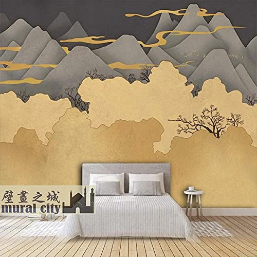Light Luxury Living Room Wallpaper Japanese Minimalist Mountain Peak Wallpaper Japanese Style and Wind Mural TV Background wall-350cmx245cm