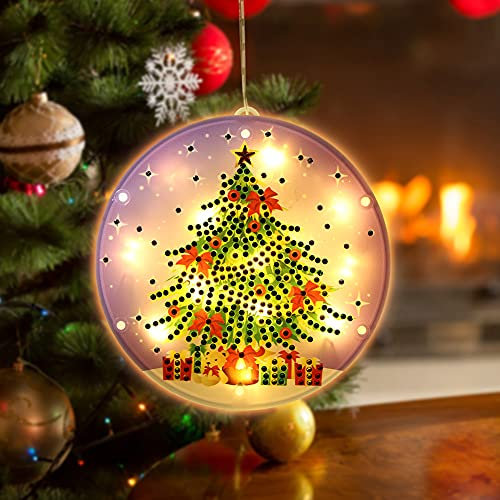 Weihnachten LED Deko DIY Diamond Painting Weihnachten Lampe Weihnachtsdeko Kit Weihnachtsbaumschmuck Deko Lampe Handwerk Ornament (04)