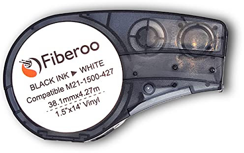 Nachfüllpack kompatibel M21-1500-427 für BMP21 PLUS & BMP21 LAB Nicht geeignet für M210 & M211 Etikettenband Vinyl bedruckbar Schriftband schwarz auf weiß Glasfaser, Kabel und Netzwerk: 1 Stück