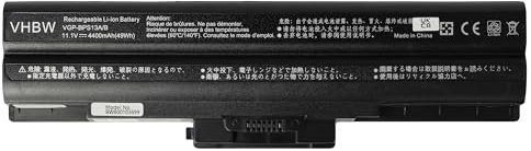 vhbw Batterie Remplacement pour Sony VGP-BPS21B, VGP-BSP13/S pour Ordinateur Portable (4400mAh, 11,1V, Noir)