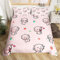 feelingyou Cartoon Axolotl Bettwäsche-Set 200×200 cm, süßes rosa Babyfish Bettbezug-Set für Kinder Schlafzimmer, Obst- und Herzdruck Mikrofaser-Trösterbezug mit 2 Kissenbezügen, weich