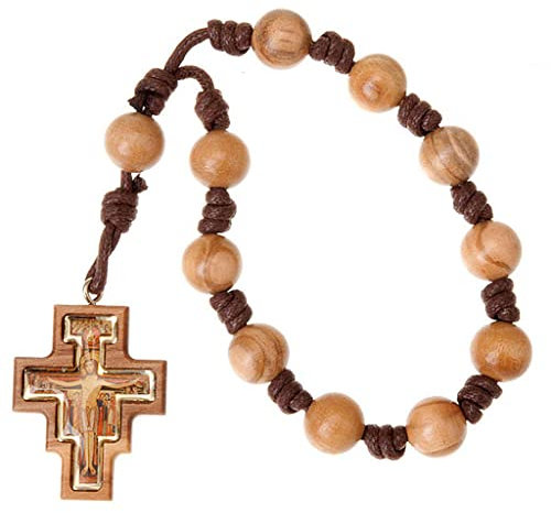 Holyart Rosenkranz Zehner mit Kreuz Sankt Damiano