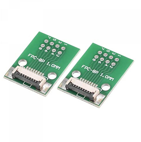 sourcing map 2 Stück FPC FFC Konverter Steckerplatine 8P 1.0mm auf Buchsenseite 0.5mm Rückseit auf DIP 2.54 mm für LCD 3D Drucker DVD TV Laptop Audio