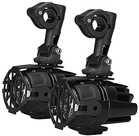 Shkalakar 2 pièces Phare de moto LED, Boucliers antibrouillard avec faisceau de câbles Compatible avec BMW R1200gs F800gs