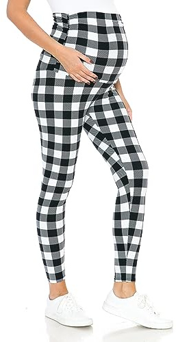 Leggings Depot Damen Maternity Leggings Tights Maternity Leggings Tights | Weicher Stretch-Stoff, bequeme Schwangerschaft nach der Geburt, Lounge, Reisen, Freizeit