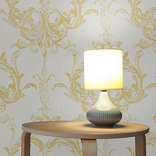 WTD 3862 Lio Papier peint intissé Motif rayures Jaune/blanc