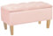 LORDLY Sitzbank mit Stauraum BENAVENTE NAT 81x42cm – rosa Velourstof, Sitztruhe, Aufbewahrungsbox, Polsterbank mit Samtbezug für Wohnzimmer, Schlafzimmer, Diele