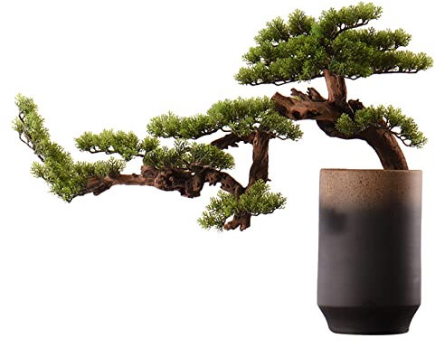 Kunstpflanze Bonsai-Baum mit hohem Terrakotta-Blumentopf, dekorative künstliche Bonsai-Kiefer, Simulation, Topfpflanze, dekorativer Bonsai, Schreibtisch-Display, gefälschter Baum for Zuhause, Büro Kün