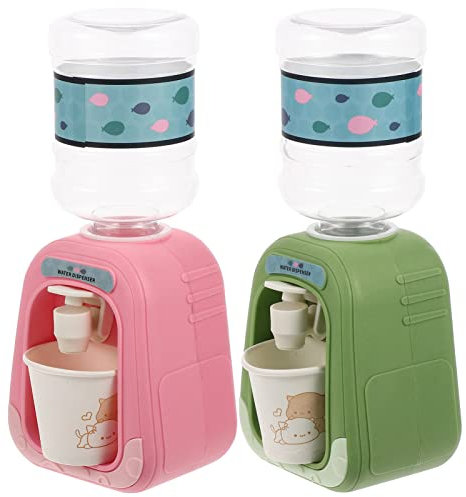 STOBOK Mini Water Dispenser Toy,2pcs Simulation Drink Water Machine Drinking Water Fountains Toys for Kids House Pretend Role Dollhouse Decor