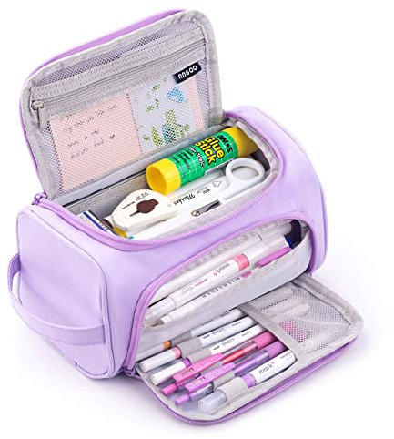 HVOMO Big Capacity Pencil Case High Large Storage Pouch Marker Pen Case Travel Simple Stationery Bag School College Office Organizer for Teens Girls Adults Student（N Purple）