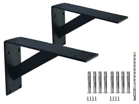2Stück Schwerlastkonsole, Tragkraft 500 kg, Regalträger, Metall Winkelkonsole für schwere Lasten Regale, für schwere DIY-Werkbänke (30cm/11.8in)