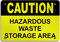Panneau d'avertissement en aluminium pour zone de stockage de déchets dangereux, panneau de signalisation commerciale, 30,5 x 45,7 cm