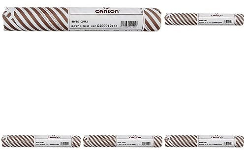 CANSON - Rouleau de papier calque satin - 0,297 x 20 m - 40/45g/m² (Lot de 5)