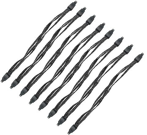 8 Stück - 65cm Fahrrad Gepäckspanner | Spanngurt Gepäckträger Set | Fahrradträger Spanngummi | Gepäckgummi mit 2 Haken | Gepäckspanner schwarz-weß - Expander Spannseil Fahrradgurt zur Ladungssicherung