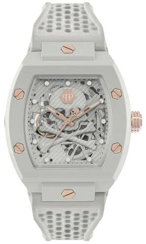 Philipp Plein Herren-Uhren Analog Automatik One Size, Weiß 32026011