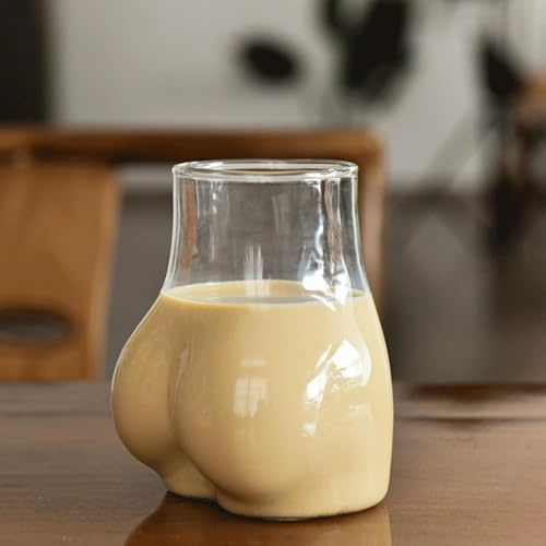Benares Körperförmige Glasbecher | Lustige Hintern Kaffeebecher | Arsch-Cocktailglas | Transparente Kaffeetasse Aus Borosilikatglas | Kreativer Hintern-Becher Für Zuhause, Bar, Par, 450ml