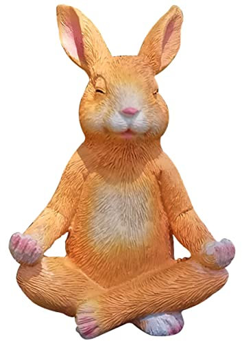 Kisangel Yoga-Hase-Ornament kaninchengarten Animal Figures Yoga-Kaninchenfiguren Akzente für den Urlaub zu Hause Schreibtischdekorationen Miniforce-Spielzeuge Hasenschmuck Hasenstatuen Tier