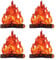 4 teiliges Flammparty-Dekor, Kaminfeuer, Flammen-Kartonage, Feuerkind, westliches Dekor, städtisches Feuer-Mini-Lagerfeuer-Zwergzubehör, geeignet für Weihnachten, Halloween, Ostern Lagerfeuer.