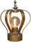 My Square Mile Gold Crown Table Lamp | Cordless Battery Operated with Bulb | Distressed Metal Light Nightstand