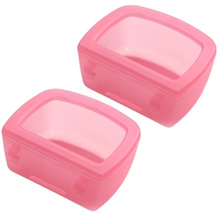 2 Pieces Crate Dog Bowls for Wire Cages or Crates Non Spilling Multipurpose Water Feeder Dish Drink Water Bowl for Small Dogs, Pink