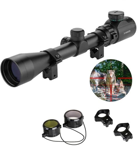 JNGLGO Zielfernrohr 3-9x40 EG mit Montage 11mm Gewehrzielfernrohre Rot & Grün Punkt Visier Luftgewehr für Taktische Jagd