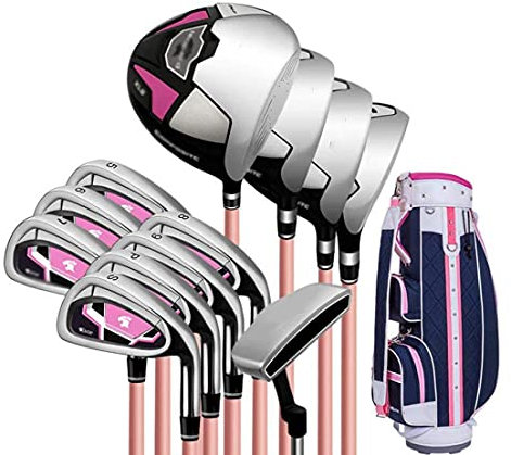 Damen-Golfschläger-Set, Damen-Golfschläger-Set, komplettes Golfschläger-Set für Rechtshänder, Golfschläger-Set mit Golfschlägern und Standtasche für Damen und Anfänger. Vision