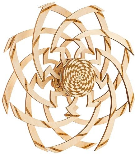 Wood Trick Hypnotic Vortex kinetische optische Täuschung, 3D-Holzpuzzles für Erwachsene und Kinder zum Bauen – 50,8 x 50,8 cm – Holzmodelle, Ingenieur-DIY-Projekt, mechanische 3D-Puzzles,