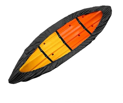 Kayak Cover 210D Oxford Boat Cover Waterproof Kayak Cover for Outdoor Storage with Adjustable Buckle Kayak Accessory for Canoe Paddle Board (Fit 8.5-11ft Kayak) Black