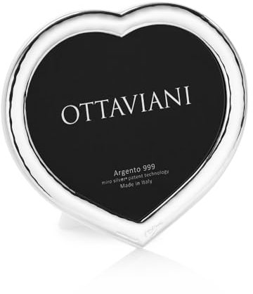 Ottaviani Portafoto Cuoricino argento, misure interne 14,3x13 cm, misure esterne 17,5x16 cm