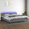 SECOLI Boxspringbett 200x200 mit matratze,LED Polsterbett 200x200 Bett 200x200 mit matratze und lattenrost Bett mit matratze 200 x 200 komplett-Dunkelgrau-200 x 200 cm