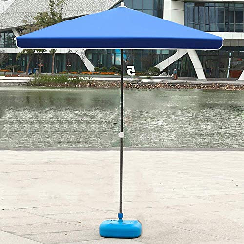 CGCSYZ Quadratischer, Faltbarer Sonnenschirm, für quadratische und runde Tische, Outdoor-Garten-/Terrassenschirm/Gewerbefläche, blau, rot(Blau-2,5 x 2,5 m