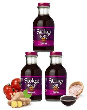 Stokes Korean BBQ Sauce 3PK, Rich & Smoky Korean Style Sauce, Perfect for Grilling, Award-Winning BBQ Sauce, Authentic Korean Flavor with a Delicious Sweet & Savory Twist