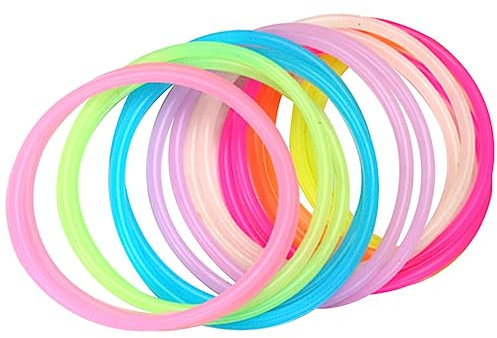 50 Pezzi Bagliore Nei Braccialetti Scuri Per i Bambini Braccialetto Neon Braccialetti Di Gelatina Braccialetti Sfusi Per Bambini Cinturini Retrò Braccialetti Led Gel Di Silice TINEASUR