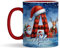 Getagift Personalised Christmas Alphabet Letter, Initial with Name, Xmas, Secret Santa Alphabet, Inside Coloured Coffee, Tea Mug. (Red)