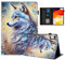 Rostsant Coque pour Xiaomi Redmi Pad SE 11 Pouces Impression Graphique Housse en Tablette Cuir PU Protection pour Xiaomi Redmi Pad SE 11 Pouces 2023 Loup Blanc