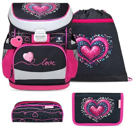 Belmil Mini-Fit Schulranzen Set 4 -teilig (405-33/AG/S) (Dark Pinky)