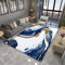 AITROMNI Teppich Vorzimmer Teppich Bodenbelag Abstrakte grau blau Fuzzy Farbe Schema Sofa Teppich langlebig Teppich Baby 50X70CM