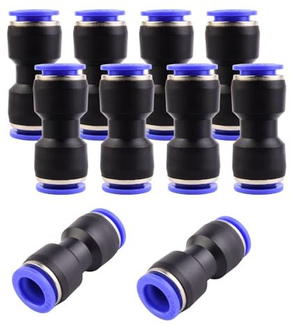 Lot de 10 raccords pneumatiques 12 mm - Raccord rapide pneumatique droit - 12 mm - Outils pneumatiques pour raccords rapides à air comprimé