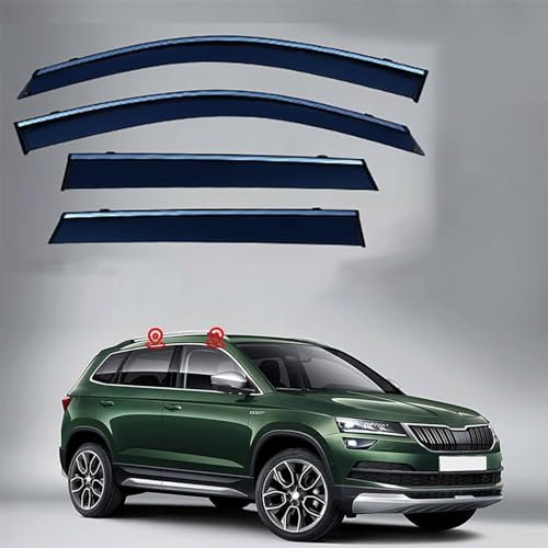 ANYANH 4 Stück Windabweiser Für Skoda KAROQ MK1-NU7 2018-2023, Car Comfort Windabweiser Windabweiser Regenabweiser Rauchabweiser Regen Ventvisor Auto Seitenfenster Visier Abweiser