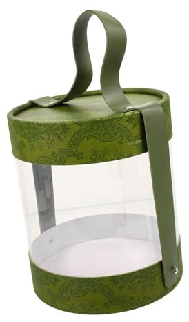 PRETYZOOM Runde Geschenkkartonage Mit Deckel Und Tragegriff Leere Transparente Geschenkbox Für Hochzeiten Geburtstage Und Kreative Verpackungen Grün