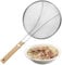 Cuchara espumadora de acero inoxidable - Cucharón colador de malla, herramienta separadora de grasa | Cuchara de filtro de aceite con mango de madera para freír, quitar espuma, desnatar sopa
