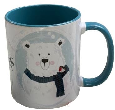 WHITE COTTON CARDS Christmas Mug - Polar Bear & Penguins - HOT Chocolate (Mug-X4)