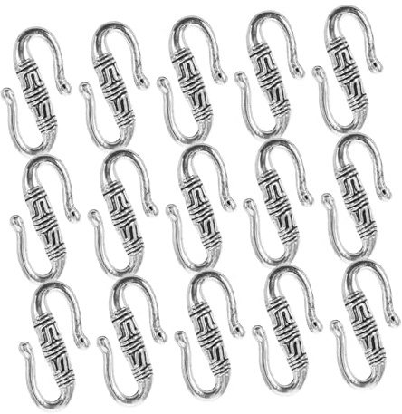 DOITOOL 20 pezzi Ganci S in Lega Argento Tibetano Stile Retrò Chiusure Forma S per Collane e Bracciali Fai da Te Connettori per Gioielli Personalizzati