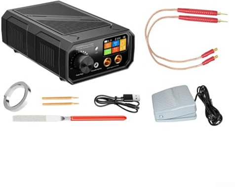 Punktschweißgerät, 10000 W, Dual-Puls, tragbar, für Heimwerker, Fußbedienung, LCD-Bildschirm, Schweißgerät, Haus, Garten, Werkstatt, industrielles Werkzeug
