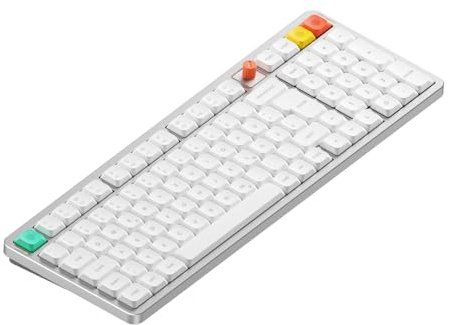 nuphy Air100 V3 Low Profile Kabellose mechanische Tastatur，99 Tasten 100% Layout,Gasket-Struktur mit Knopf，Hot-Swap RGB,Unterstützt Bluetooth/2,4 GHz/USB-C (Deutsches QWERTZ Layout)